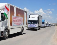 Кӯмаки Пешвои миллат муҳтарам  Эмомалӣ Раҳмон иборат аз 233 нақлиёти борбар ба вилояти Хатлон расид